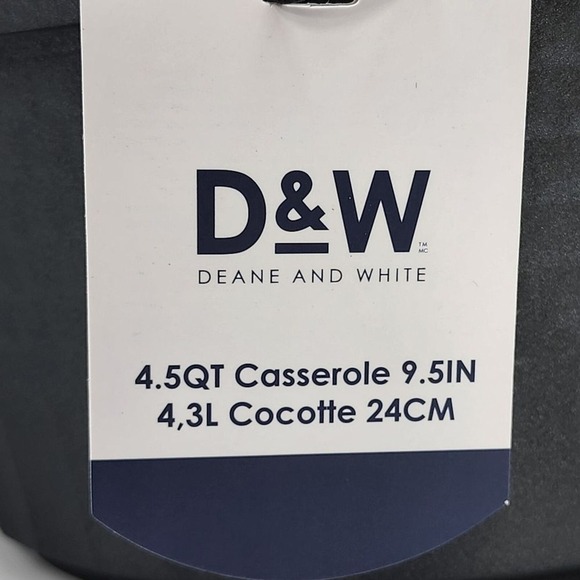D&W Premium Cookware 9.5in Stock Pot Casserole with Lid Non-stick 4.5QT Charcoal - Picture 6 of 15